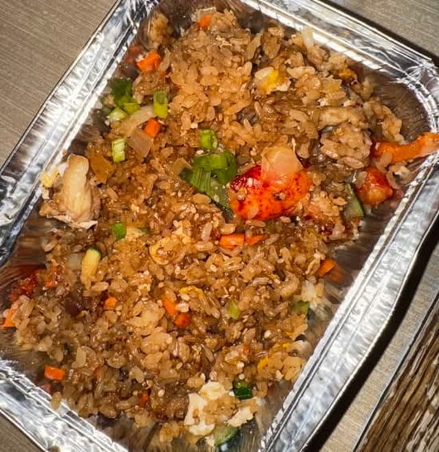 Lobster and bacon fried rice.
