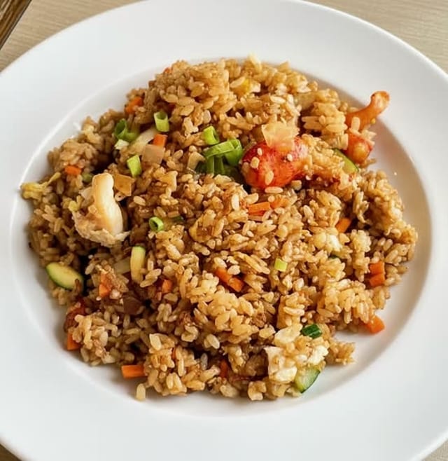 Lobster and bacon fried rice.