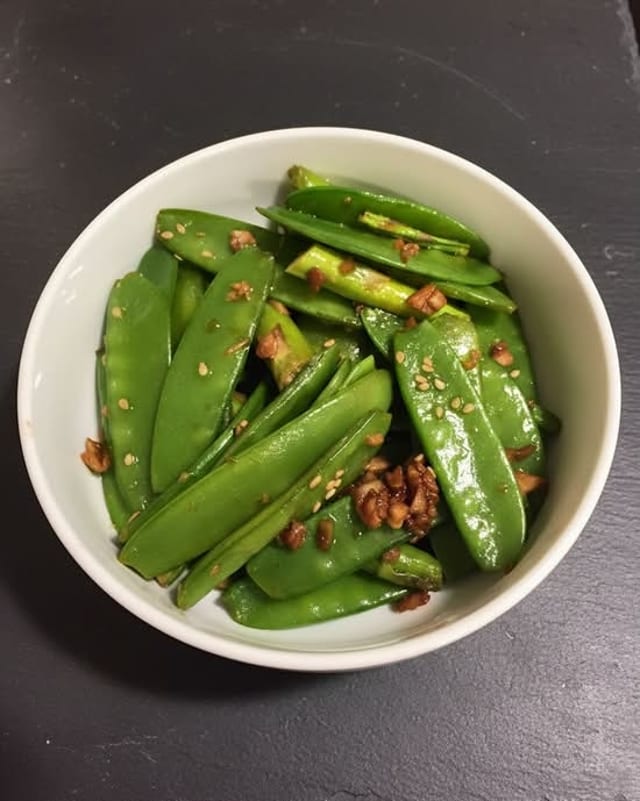 Sauted Asparagus and Snow Peas.