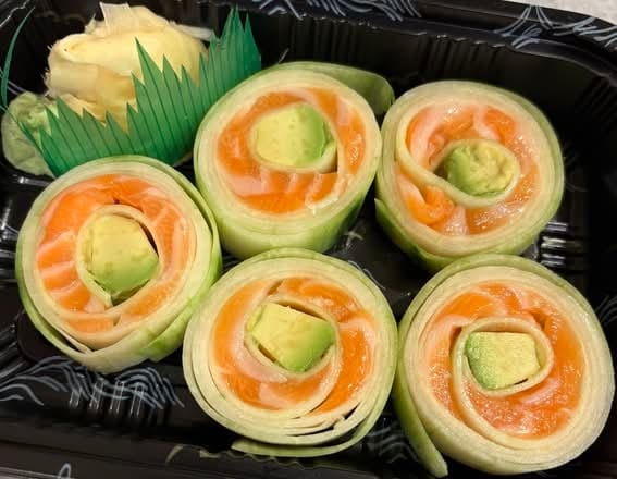 Low Carb. Naruto style Salmon Avocado Roll.