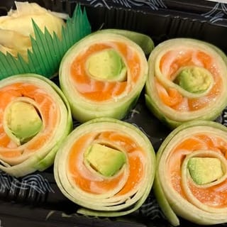 Low Carb. Naruto style Salmon Avocado Roll